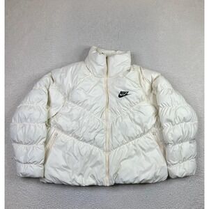 Nike Jacket Womens XL White Puffer Insulated Full Zip CD4216-110 Winter Coat